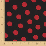 Koshibo-Stoffrest mit 33-mm-Punkten in Schwarz-Rot – verschiedene Längen x 150 cm Breite - Ribes y Casals