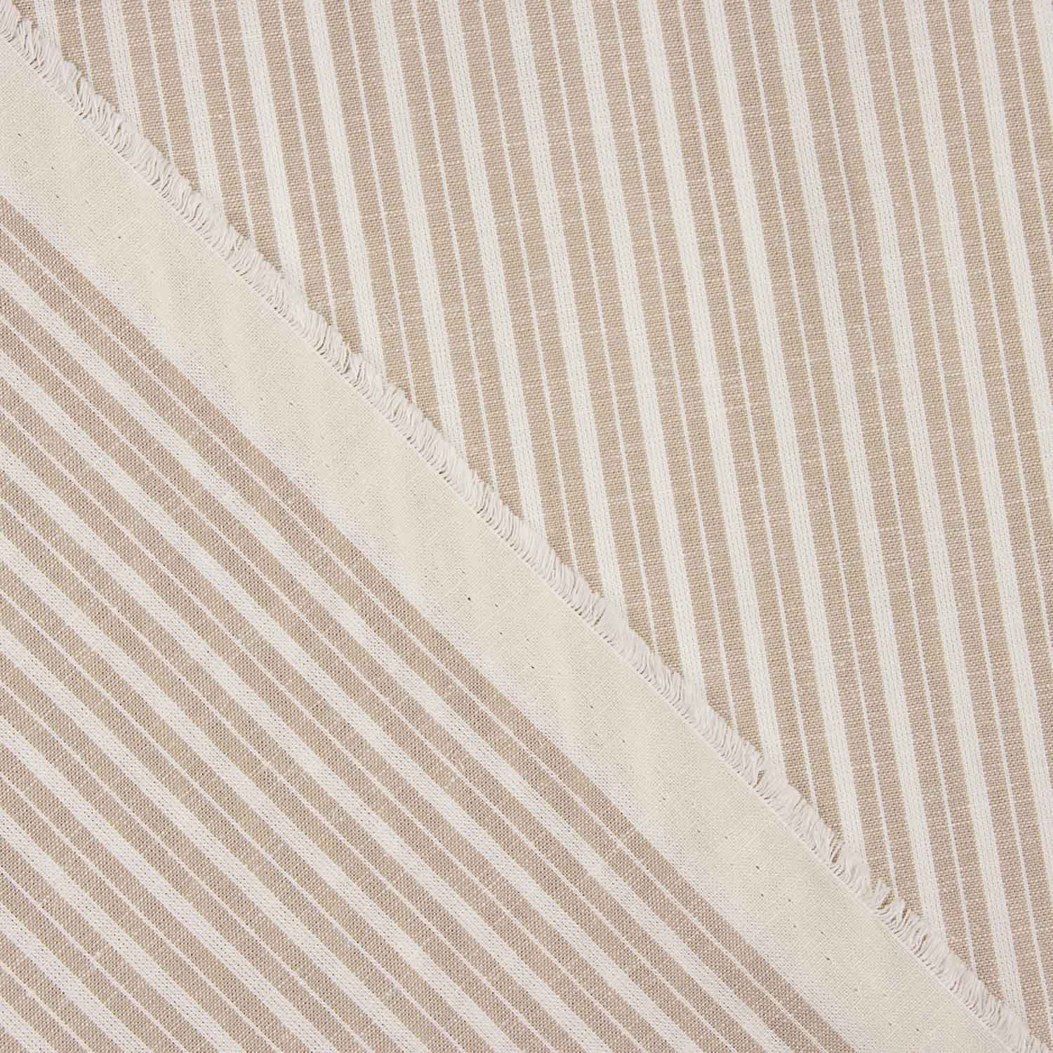 Leinen Baumwolle Beige gestreift - Ribes y Casals