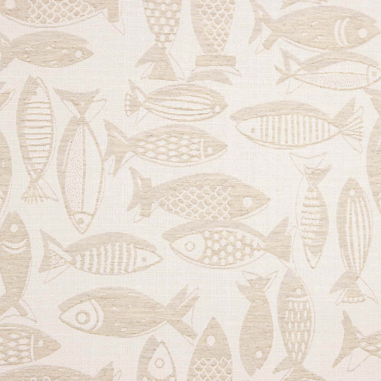 Jacquard-Leinwand Fisch Beige - Ribes y Casals