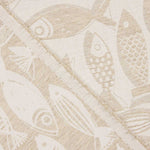 Jacquard-Leinwand Fisch Beige - Ribes y Casals