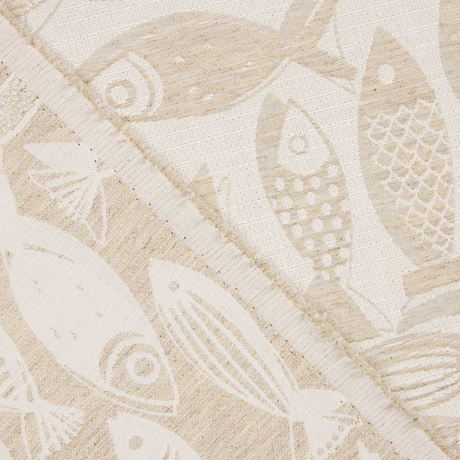 Jacquard-Leinwand Fisch Beige - Ribes y Casals