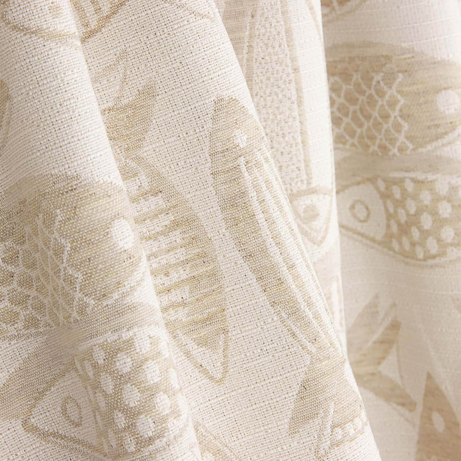 Jacquard-Leinwand Fisch Beige - Ribes y Casals