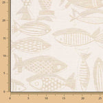 Jacquard-Leinwand Fisch Beige - Ribes y Casals