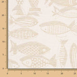 Jacquard-Leinwand Fisch Beige - Ribes y Casals