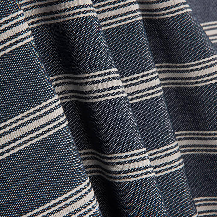 Marineblaues Canvas mit weißen Streifen - Ribes y Casals