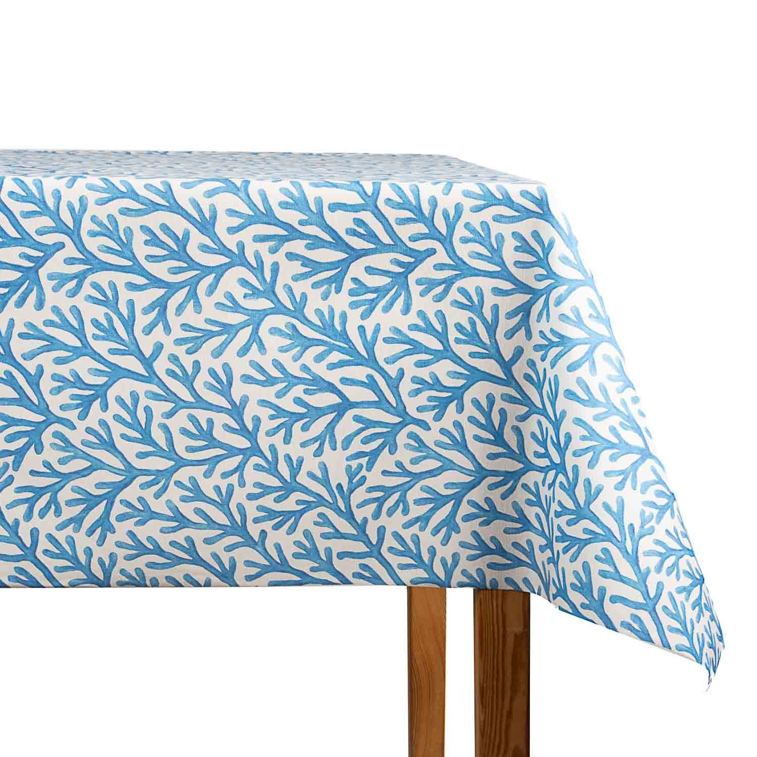 Tischdecke aus beschichtetem Stoff, Korallenblau - Ribes y Casals
