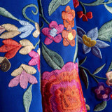 Bestickter blau-blauer Flamenco-Schal - Ribes y Casals