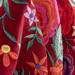Bordeaux Bestickter Flamenco-Schal - Ribes y Casals