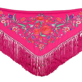 Kleiner Schal mit Flamenco-Stickerei in Fuchsia - Ribes y Casals