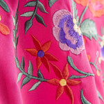 Kleiner Schal mit Flamenco-Stickerei in Fuchsia - Ribes y Casals