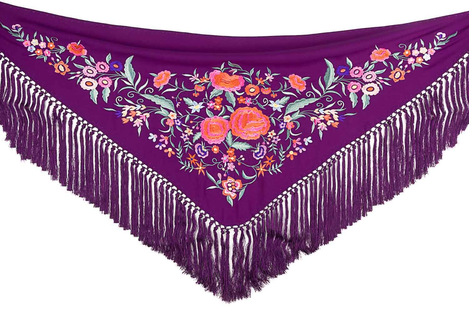 Lila besticktes Flamenco-Stickerei-Tuch - Ribes y Casals