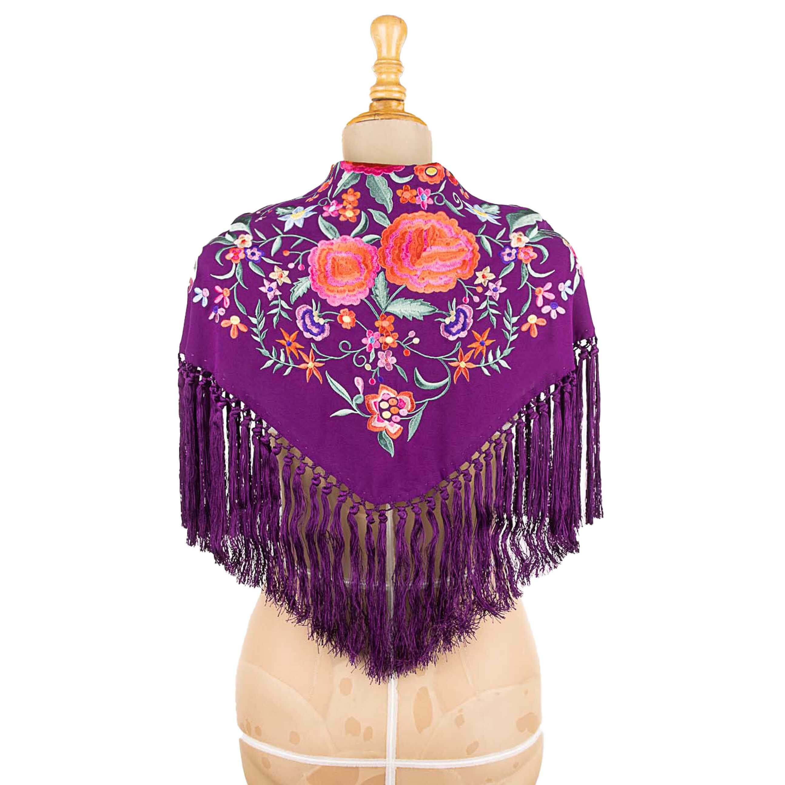 Lila besticktes Flamenco-Stickerei-Tuch - Ribes y Casals