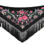 Kleines Schwarzes Gesticktes Flamenco-Tuch - Ribes y Casals