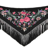 Kleines Schwarzes Gesticktes Flamenco-Tuch - Ribes y Casals
