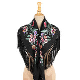 Kleines Schwarzes Gesticktes Flamenco-Tuch - Ribes y Casals