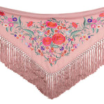 Gestickter rosa Rhabarber Gestickter Flamenco-Schal - Ribes y Casals