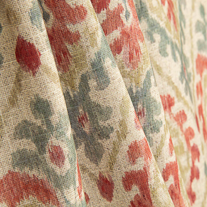 Canvas im Leinenstoff-Look, Damast-Muster, Ethnomuster, Terrakotta - Ribes y Casals