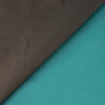 Wendbarer Mikado-Satin in Türkisblau und Braun - Ribes y Casals