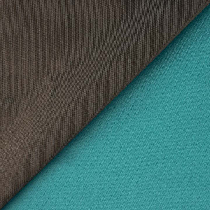 Wendbarer Mikado-Satin in Türkisblau und Braun - Ribes y Casals