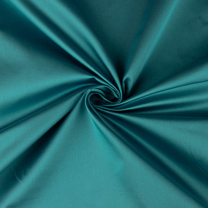 Wendbarer Mikado-Satin in Türkisblau und Braun - Ribes y Casals