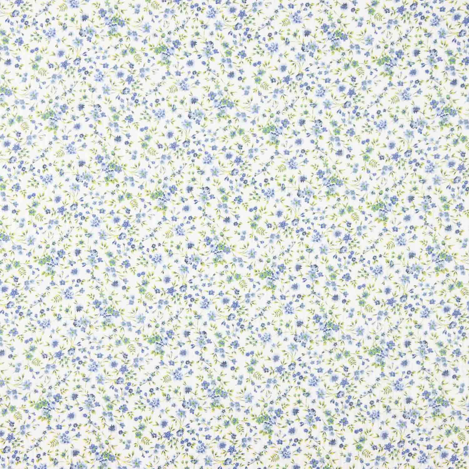 Mini Blume Baumwolle Musselin Blau - Ribes y Casals