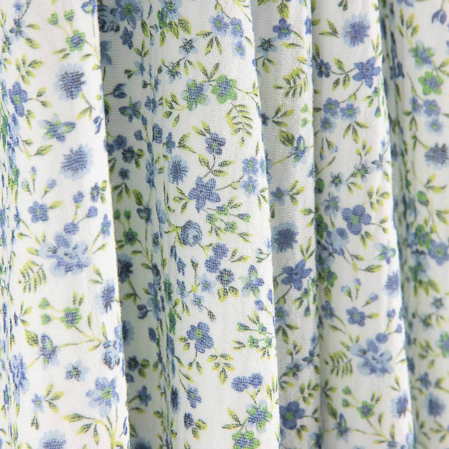 Mini Blume Baumwolle Musselin Blau - Ribes y Casals