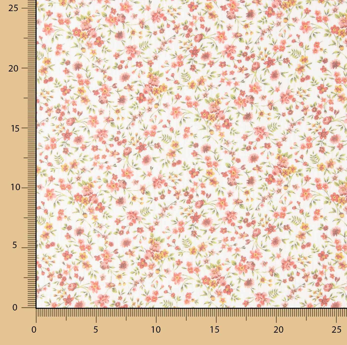 Baumwoll-Musselin-Stoffrest mit Mini-Rosenmuster – verschiedene Maße x 150 cm breit - Ribes y Casals
