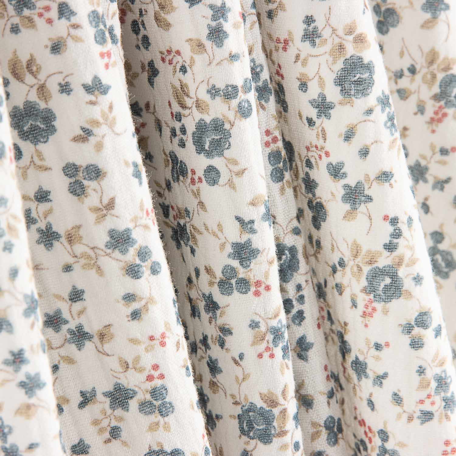 Vintage Blau Blume Baumwolle Musselin - Ribes y Casals