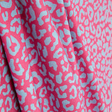 Perkal mit bedrucktem Nairobi-Muster in Fuchsia und Türkis - Ribes y Casals