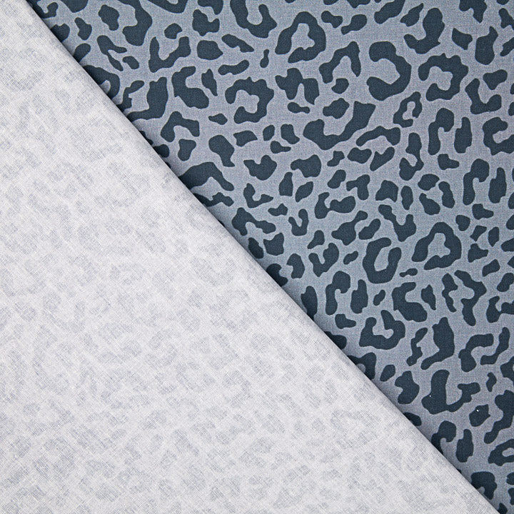 Bedrucktes Perkal „Nairobi“ in Marineblau und Grau mit Maritim-Muster - Ribes y Casals