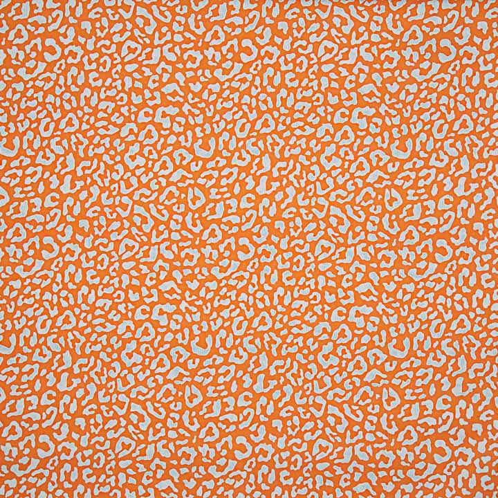 Bedrucktes Perkal „Nairobi“ in Orange und Hellblau - Ribes y Casals