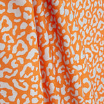 Bedrucktes Perkal „Nairobi“ in Orange und Hellblau - Ribes y Casals