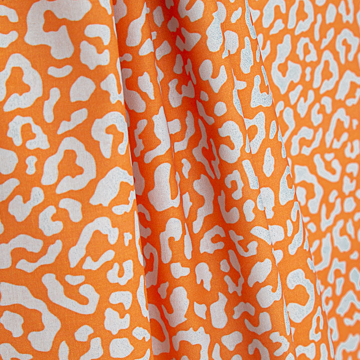 Bedrucktes Perkal „Nairobi“ in Orange und Hellblau - Ribes y Casals