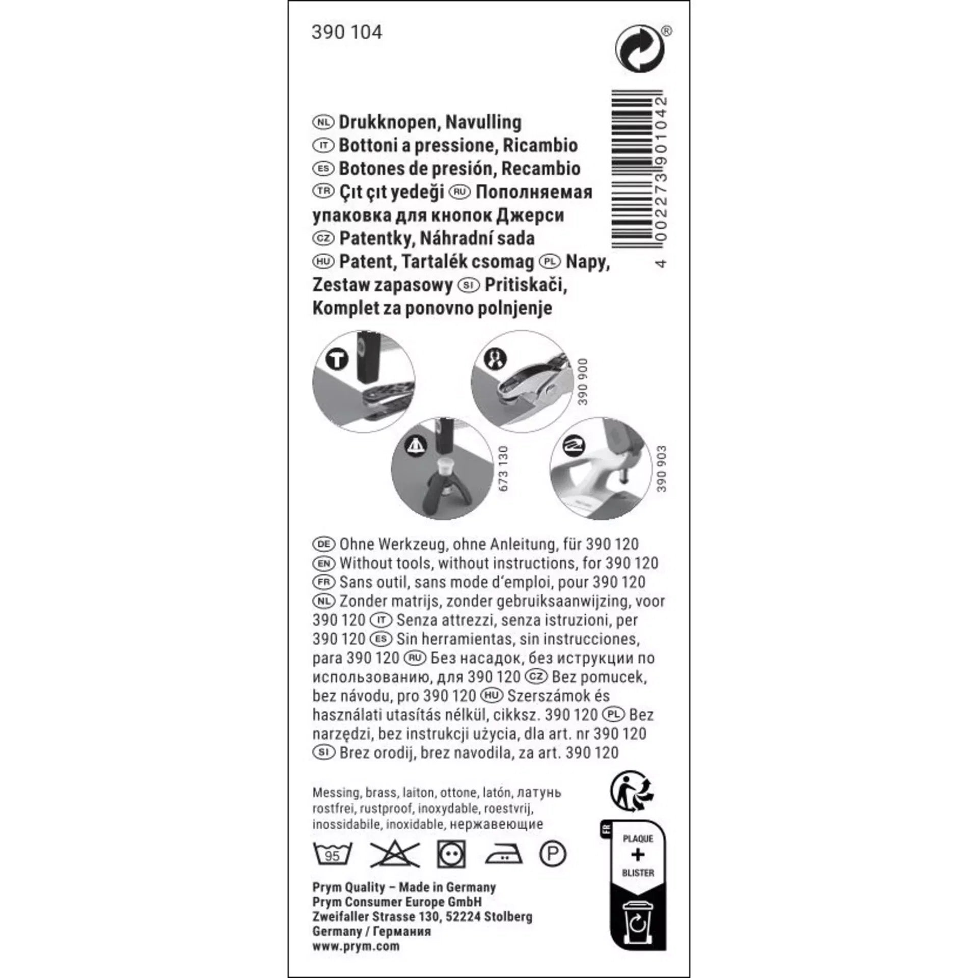 Ersatz-Druckknöpfe Jersey Prym 390104 10 mm - Ribes y Casals