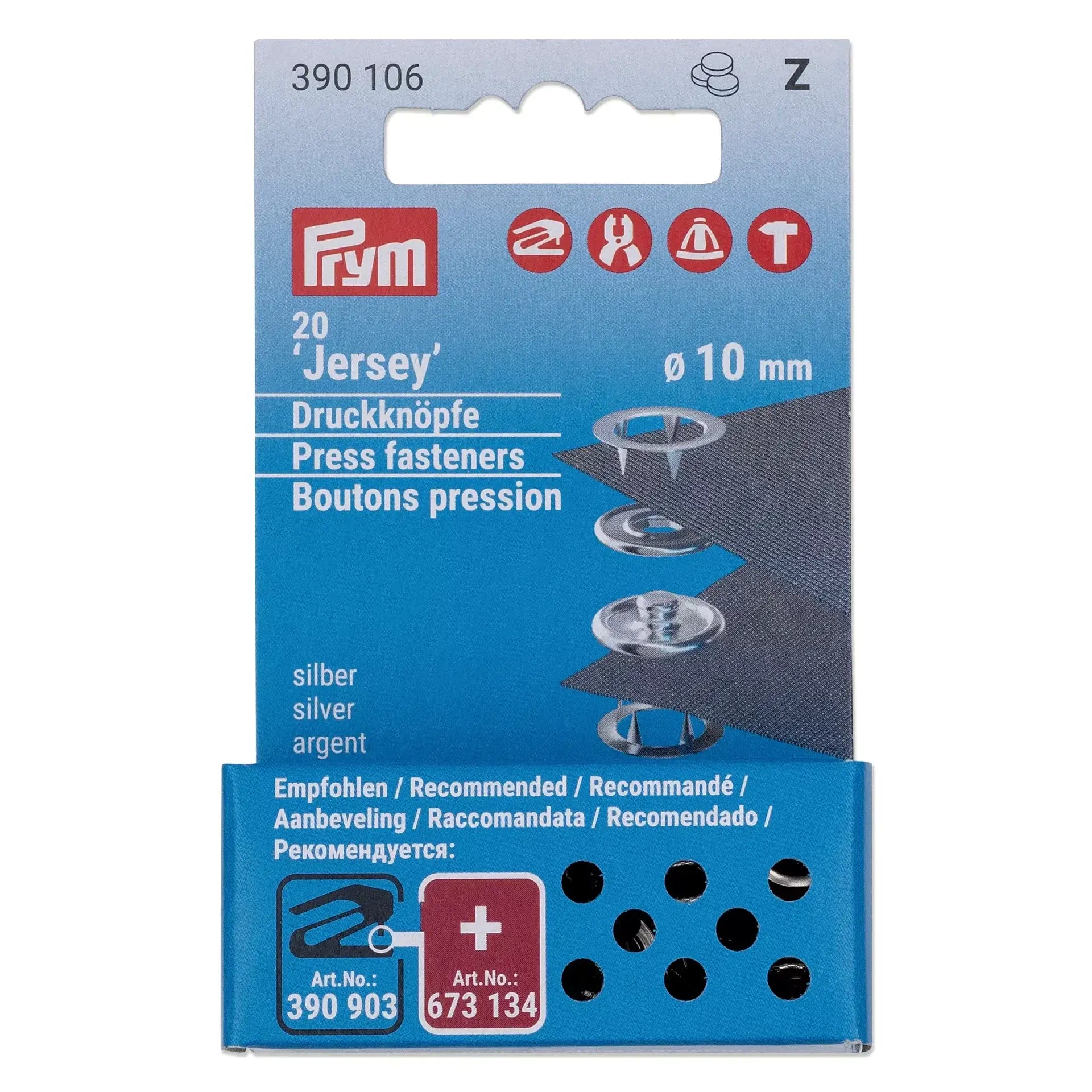 10mm Jersey-Verschlüsse Prym 390106 - Ribes y Casals