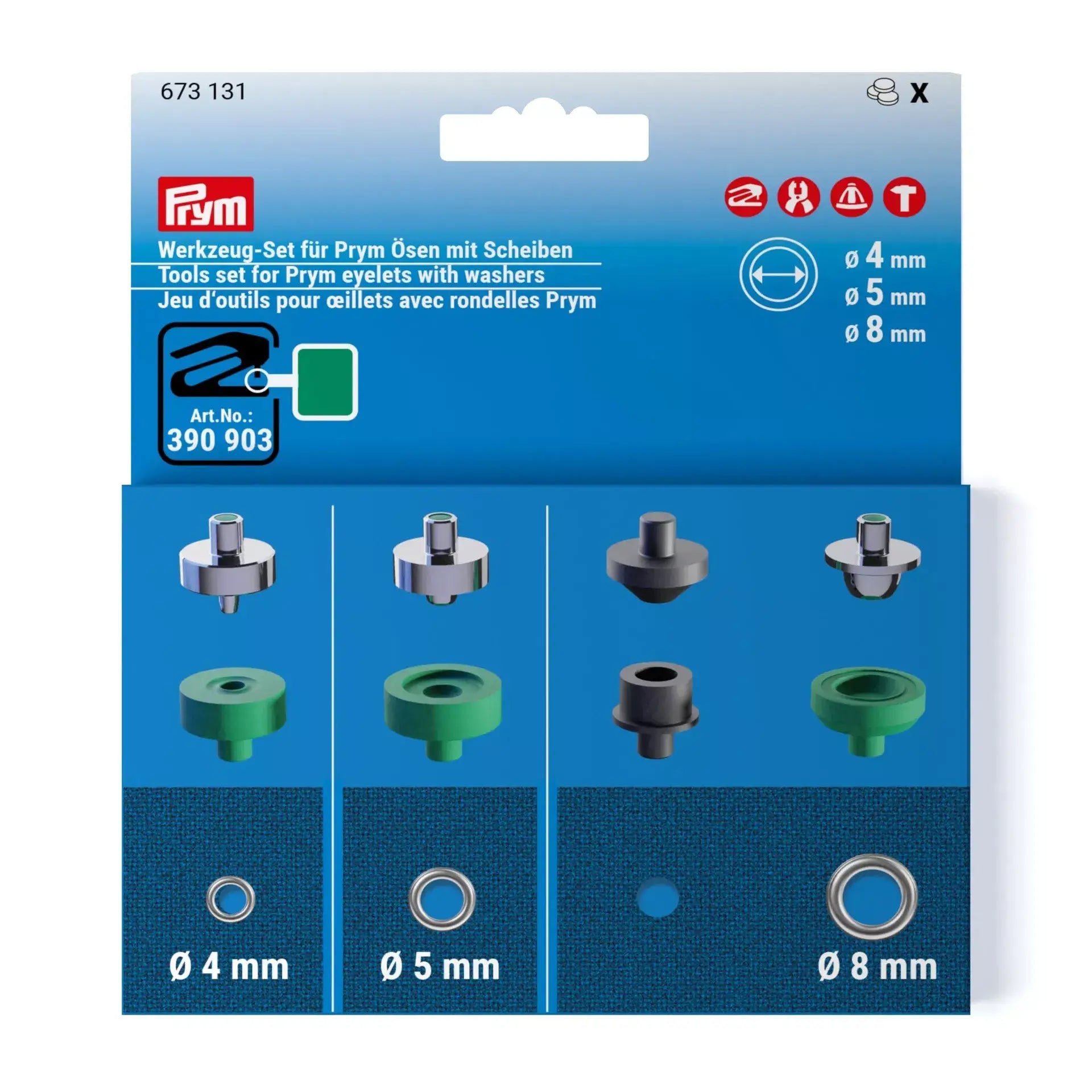 Prym VARIO Ösenwerkzeug-Set 4, 5 und 8 mm - Ribes y Casals