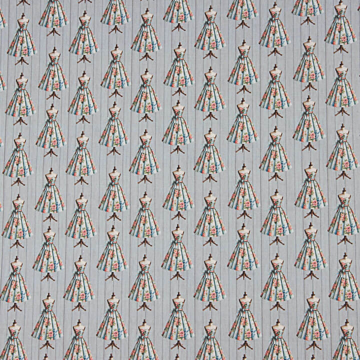 Bedruckter Couture-Perkal, grau - Ribes y Casals