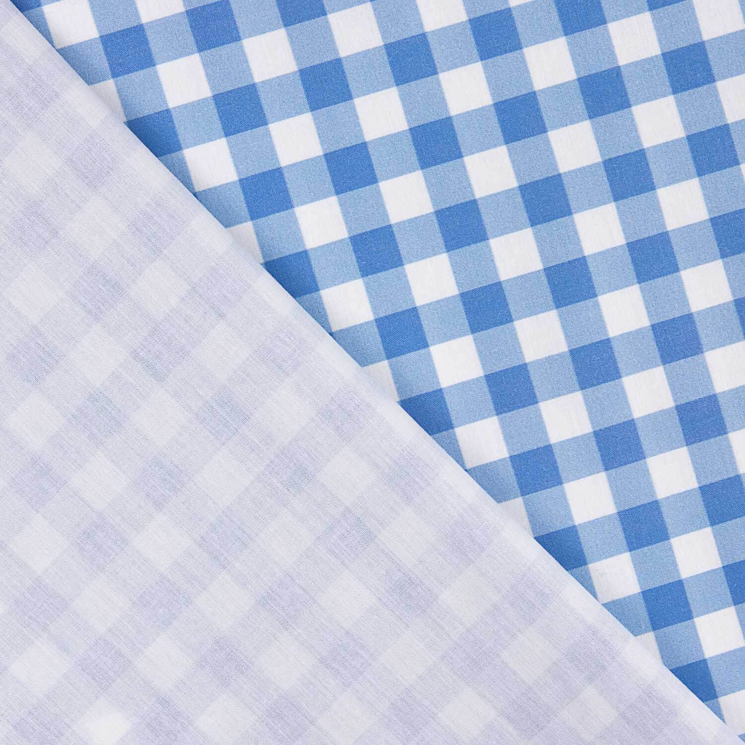 Perkal Gedruckte Quadrate Medium Blau - Ribes y Casals