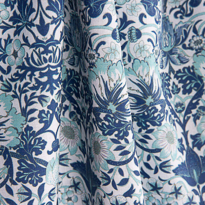 Bedrucktes Perkal „Coralia Azul“ - Ribes y Casals