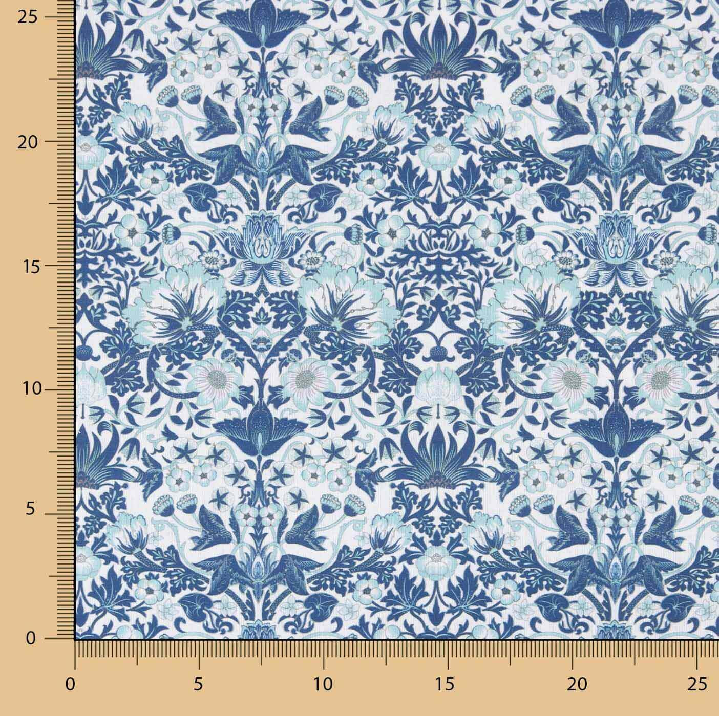 Bedrucktes Perkal „Coralia Azul“ - Ribes y Casals