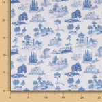 Bedrucktes Perkal „Silke“ in Blau - Ribes y Casals