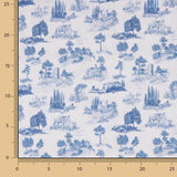 Bedrucktes Perkal „Silke“ in Blau - Ribes y Casals