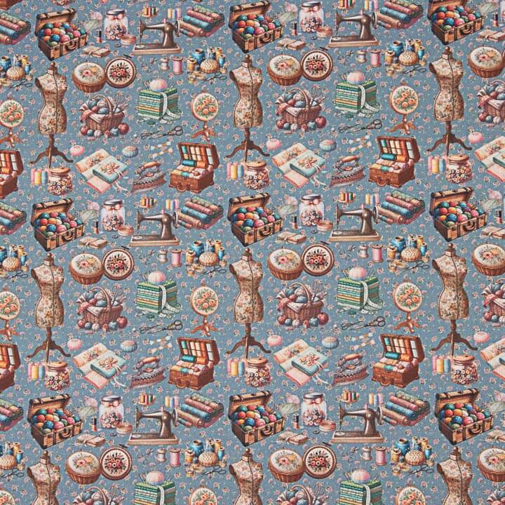 Bedrucktes Perkal „Atelier Azul“ - Ribes y Casals