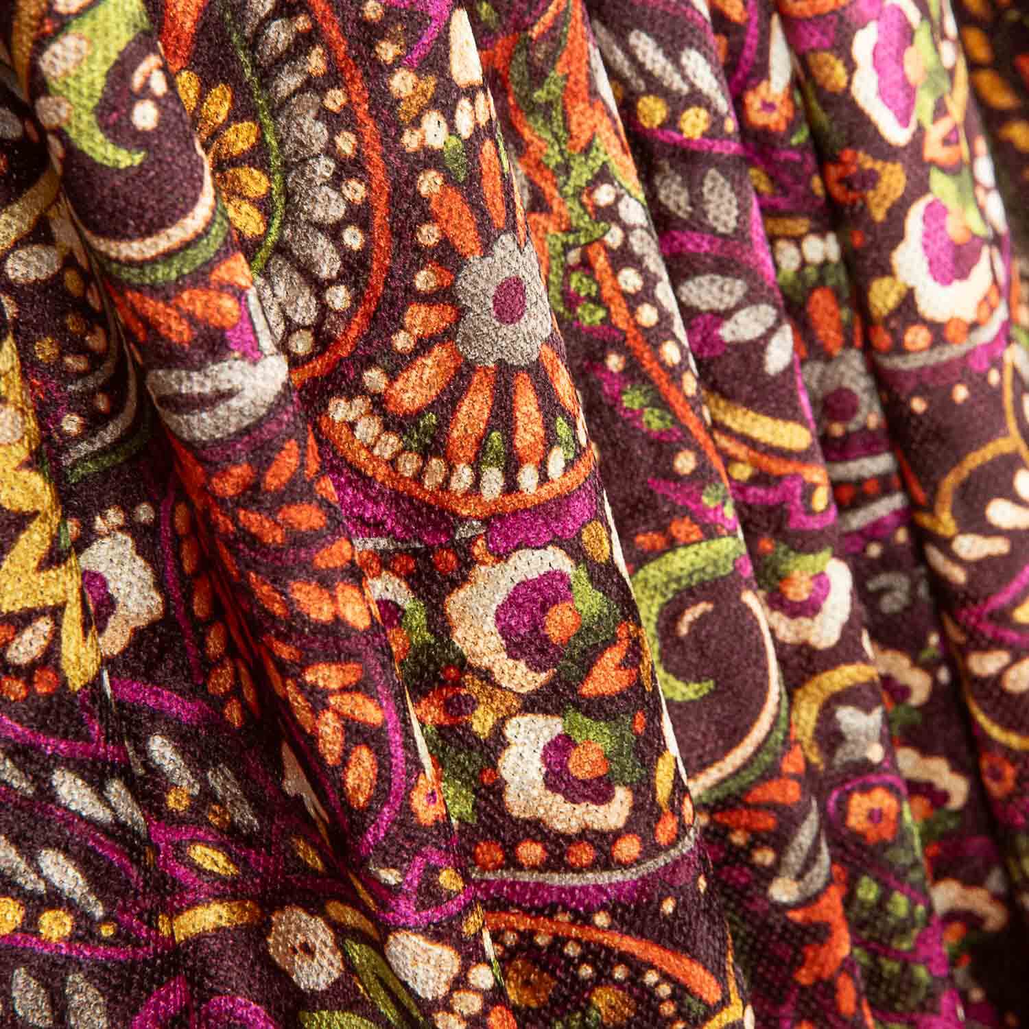 Fuchsia Paisley Samtstrick - Ribes y Casals