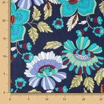Bedruckte Viskose „Bohemian Garden“ Blau - Ribes y Casals