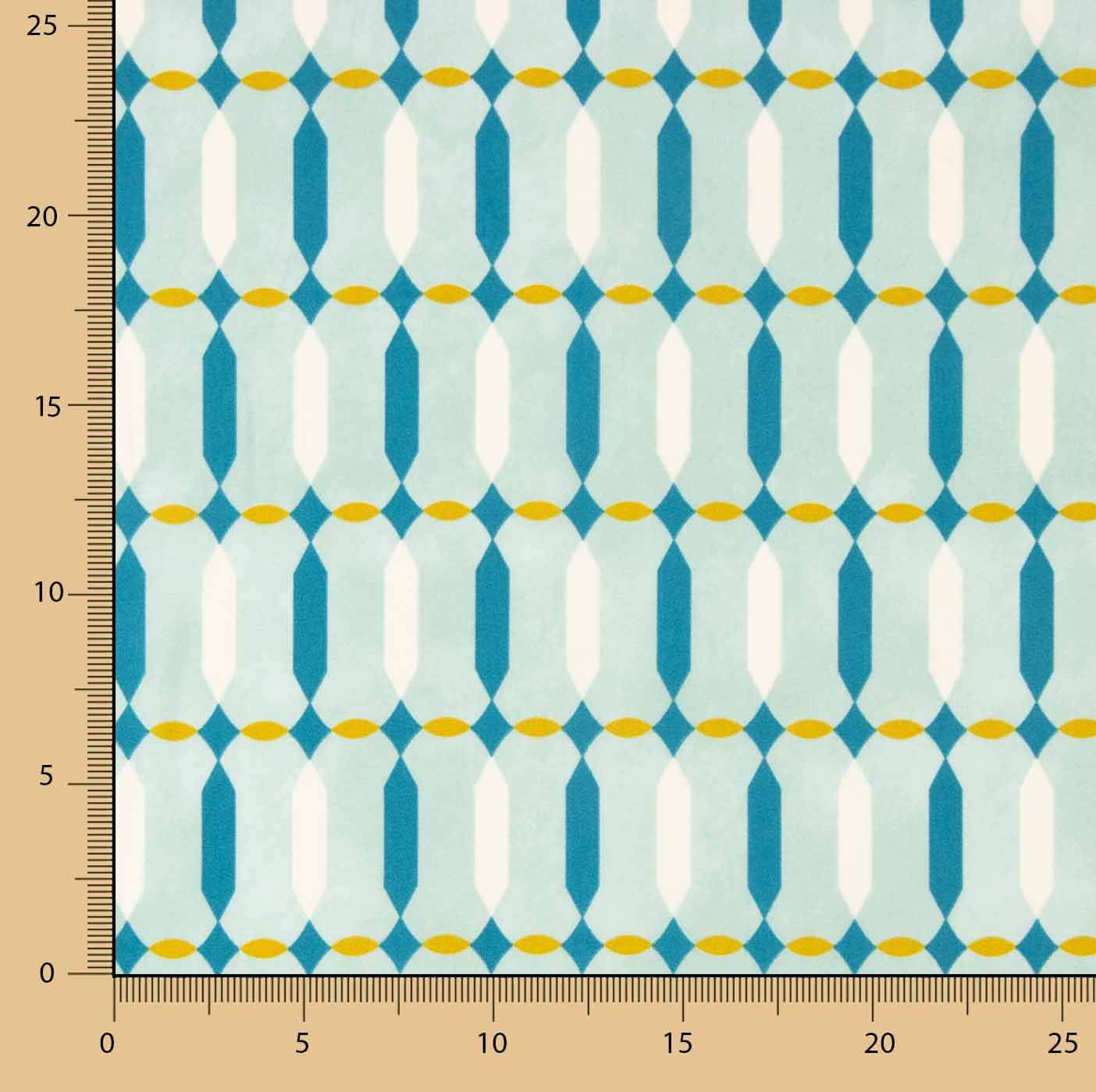 Viskose mit geometrischem Muster in Wassergrün - Ribes y Casals