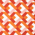 Viskose mit geometrischem Muster in Orange und Koralle - Ribes y Casals