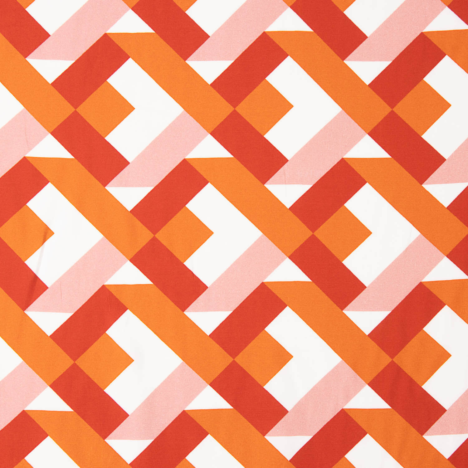 Viskose mit geometrischem Muster in Orange und Koralle - Ribes y Casals