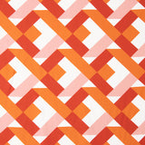 Viskose mit geometrischem Muster in Orange und Koralle - Ribes y Casals