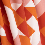 Viskose mit geometrischem Muster in Orange und Koralle - Ribes y Casals